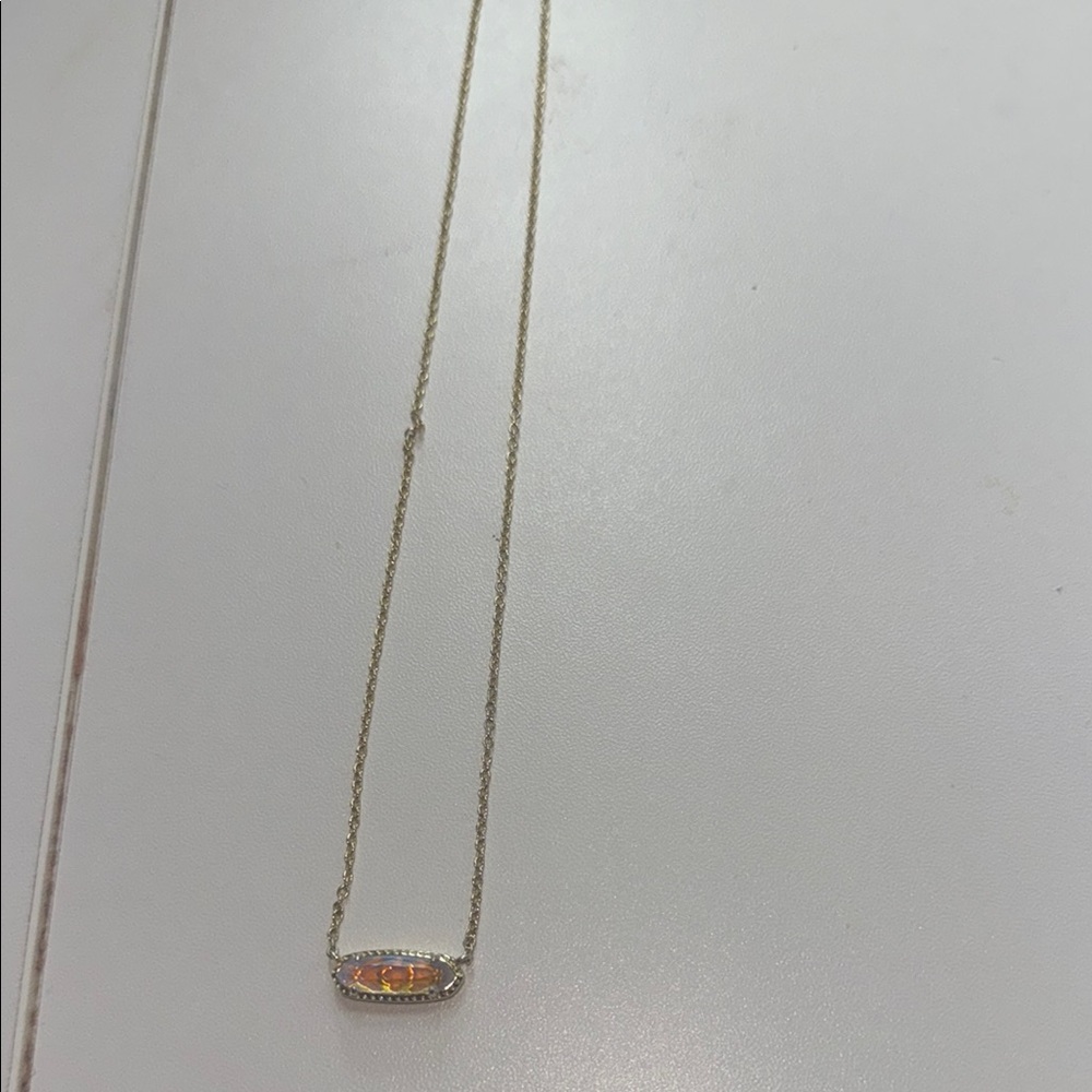 Kendra Scott Gold Necklace with Orange Accent